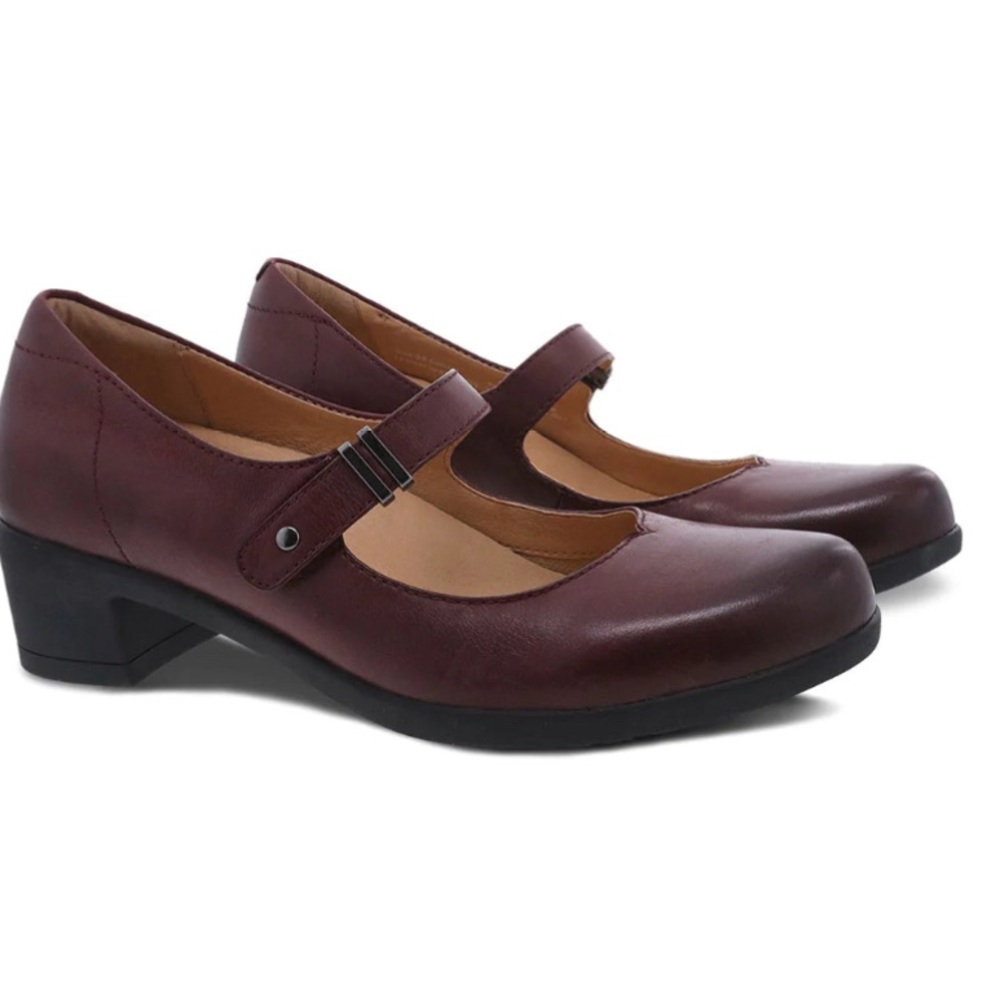 NWOB DANSKO | CALLISTA BURNISHED NUBUCK WINE Mary Jane heel size 39 US8-8.5 1407 - Picture 1 of 10